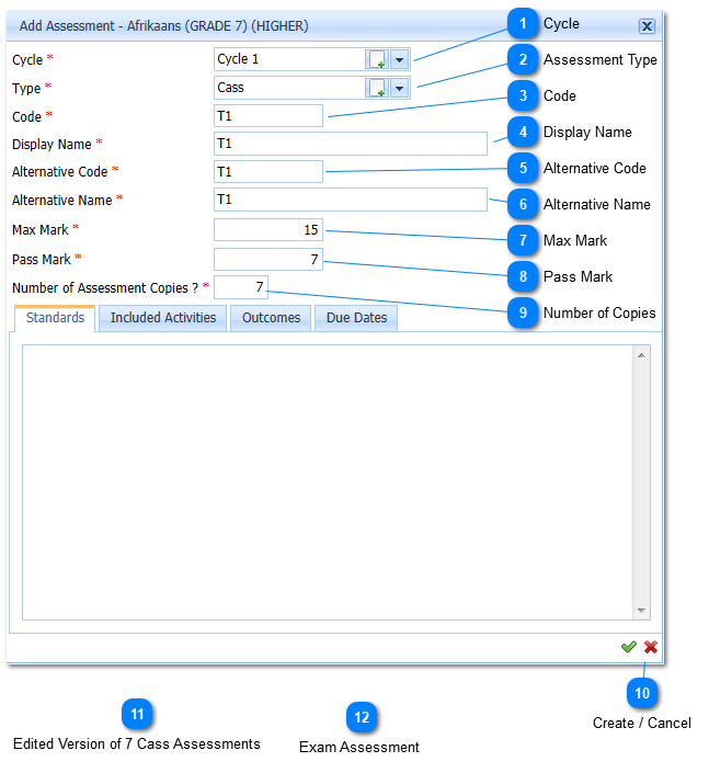 Add Assessment Example