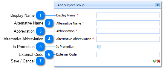 Add Subject Group