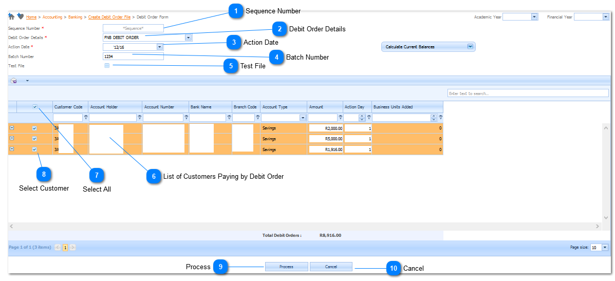 Debit Order Form