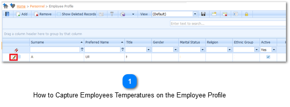 How to Capture Employees Temperatures on the Employee Profile