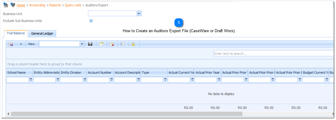 How to Create an Auditors Export File