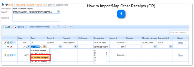 How to Import/Map Other Receipts (GR)