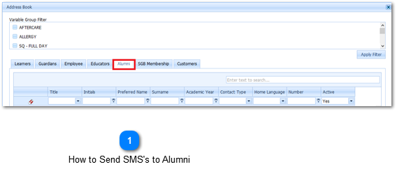 How to Send SMS's to Alumni