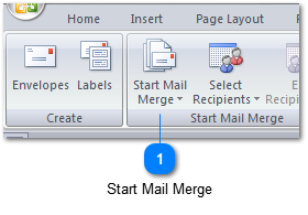 Step 3 - Select Start mail Merge