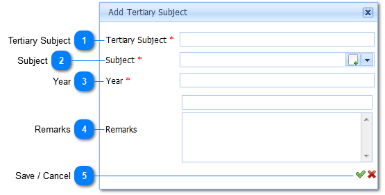 Add Tertiary Subject