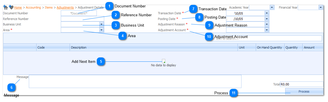 Adjustment Details