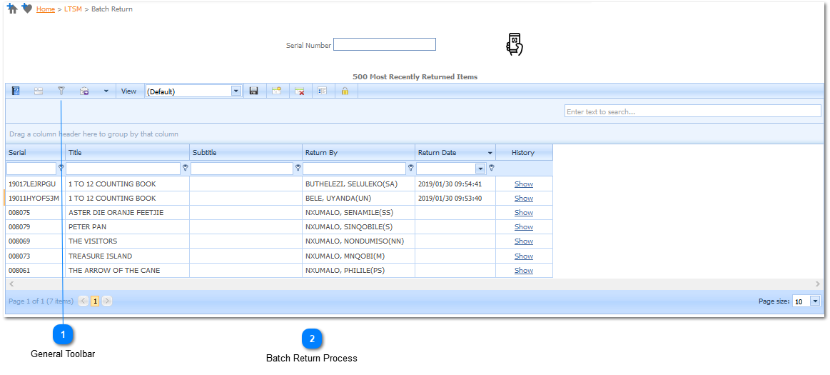 Batch Return