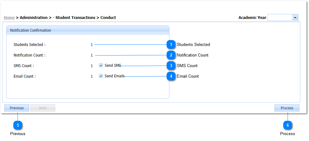 Conduct Notification Confirmation