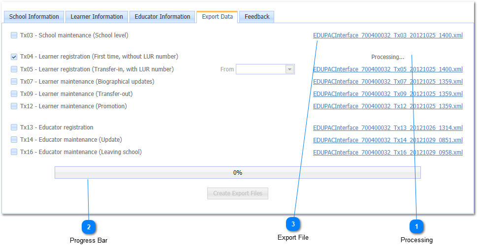 Creating Export Files