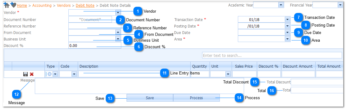 Debit Note Details