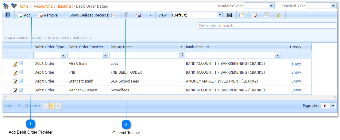 Debit Order Details