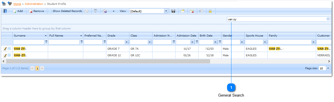 Enterprise Edition  - General Search Functionality