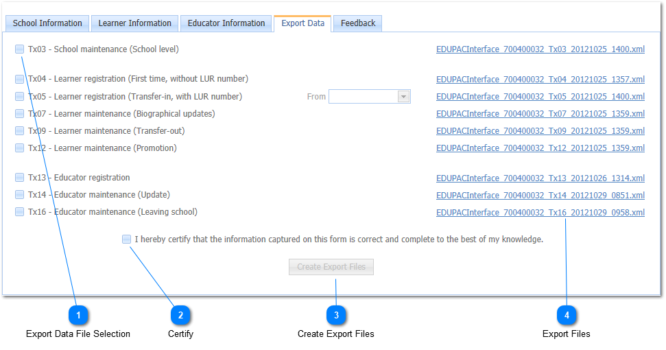 Export Data from Edupac EnterPrise Edition