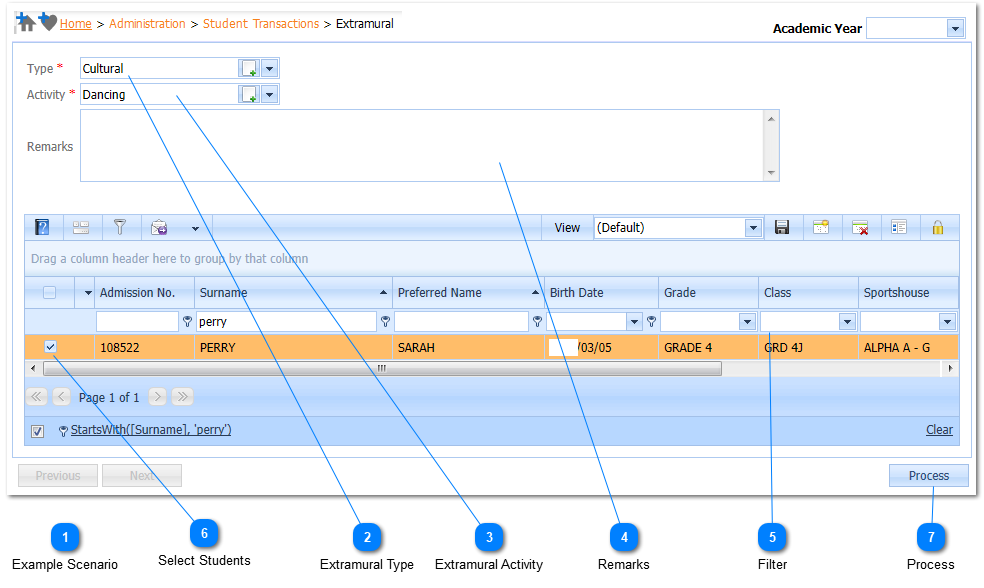 Extramural Activity Allocation Example