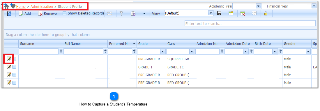 How to Capture a Student's Temperature 