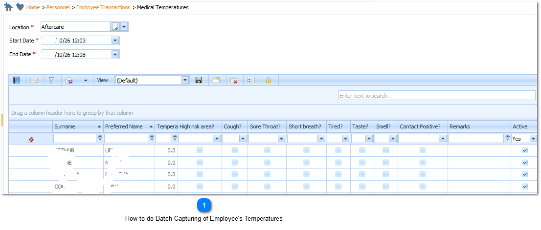 How to do Batch Capturing of Employee's Temperatures