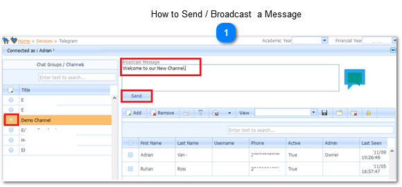 How to Send / Broadcast  a Message