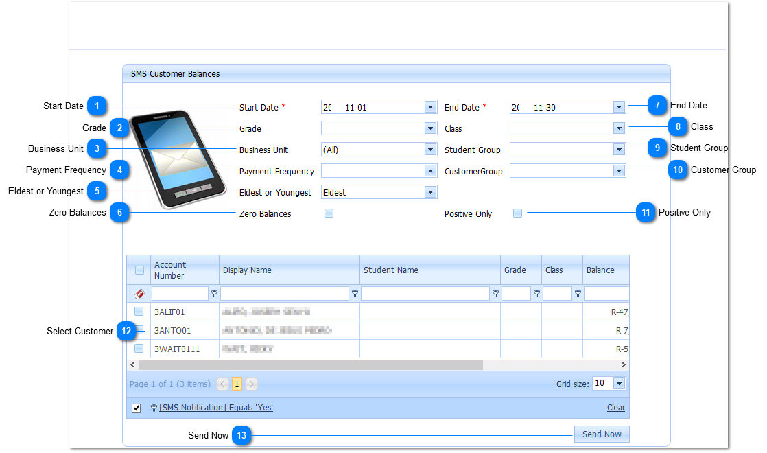 How to SMS Balances to Customers