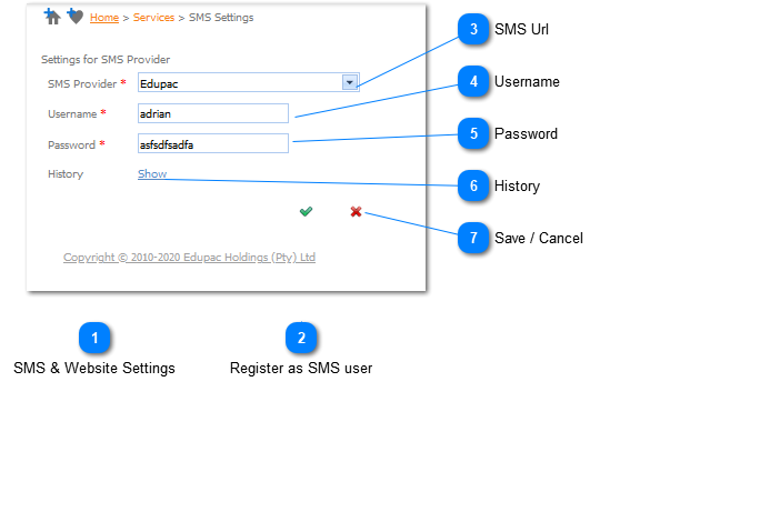 SMS Settings