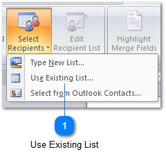 Step 6 - Select Use Existing List