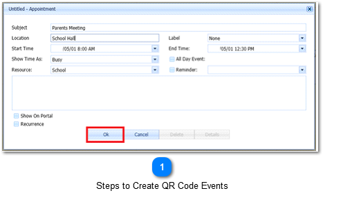 Steps to Create QR Code Events