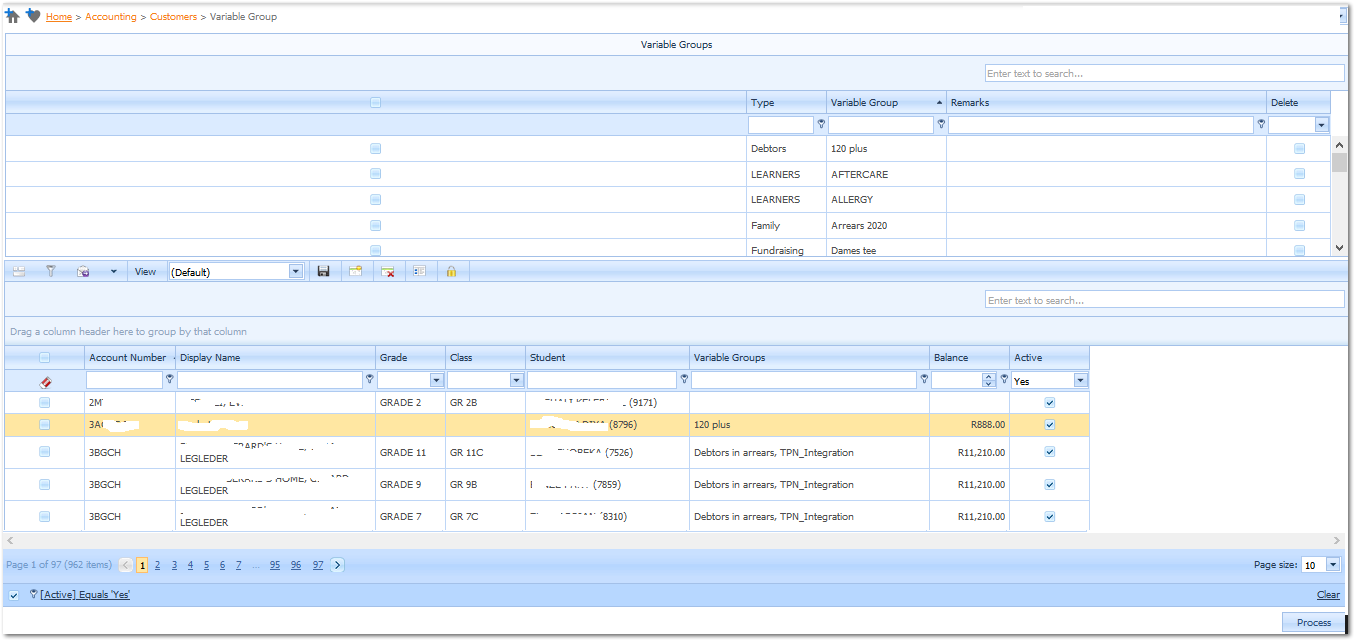 Variable Groups